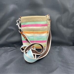 Coach Pastel Striped Cross Body
